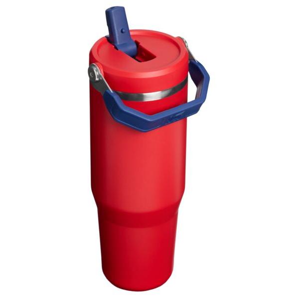 THE ICEFLOW™ FLIP STRAW 2.0 TUMBLER (Team Red Dark Blue)